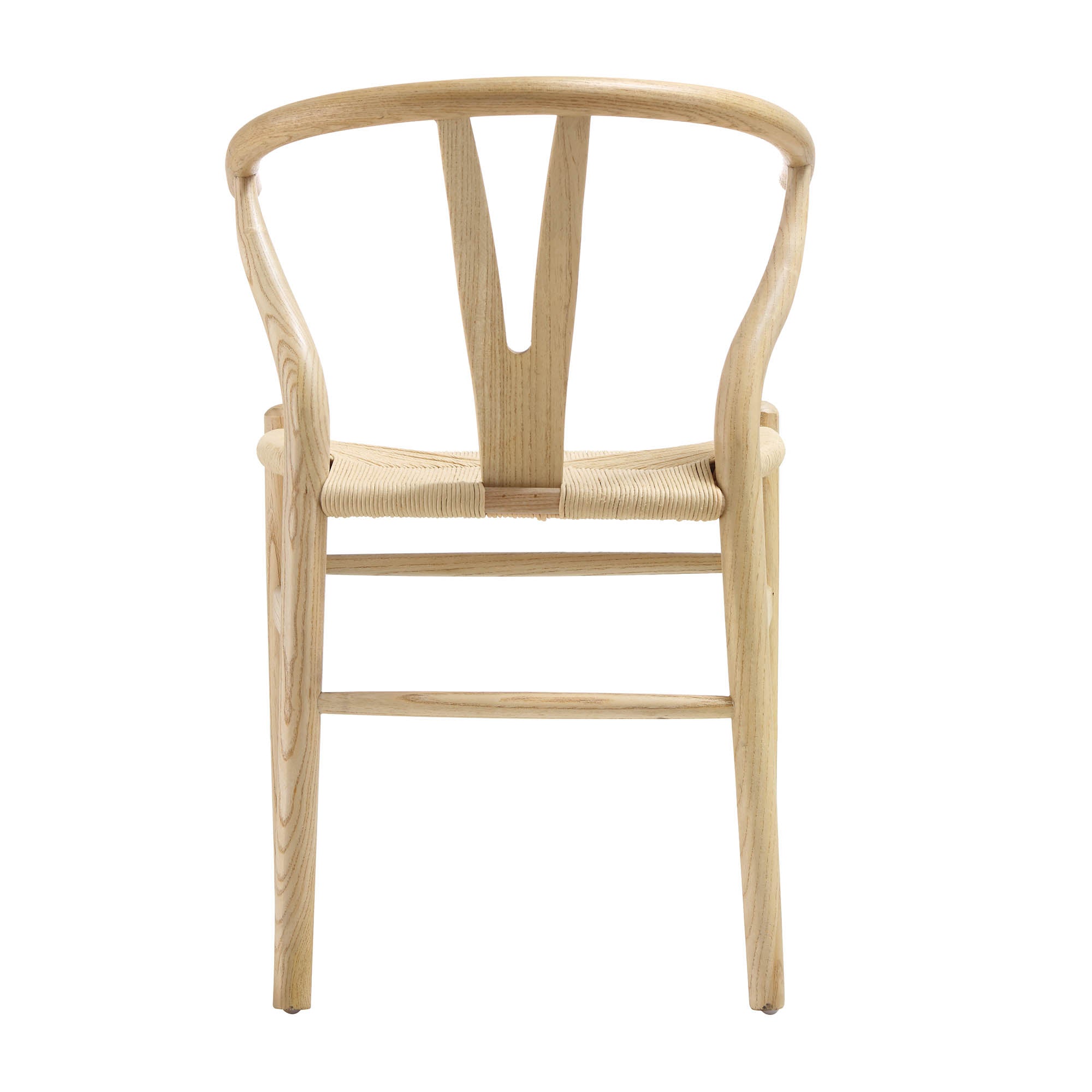 Hansel Wooden Natural Weave Wishbone Dining Chair, Natural Colour Frame