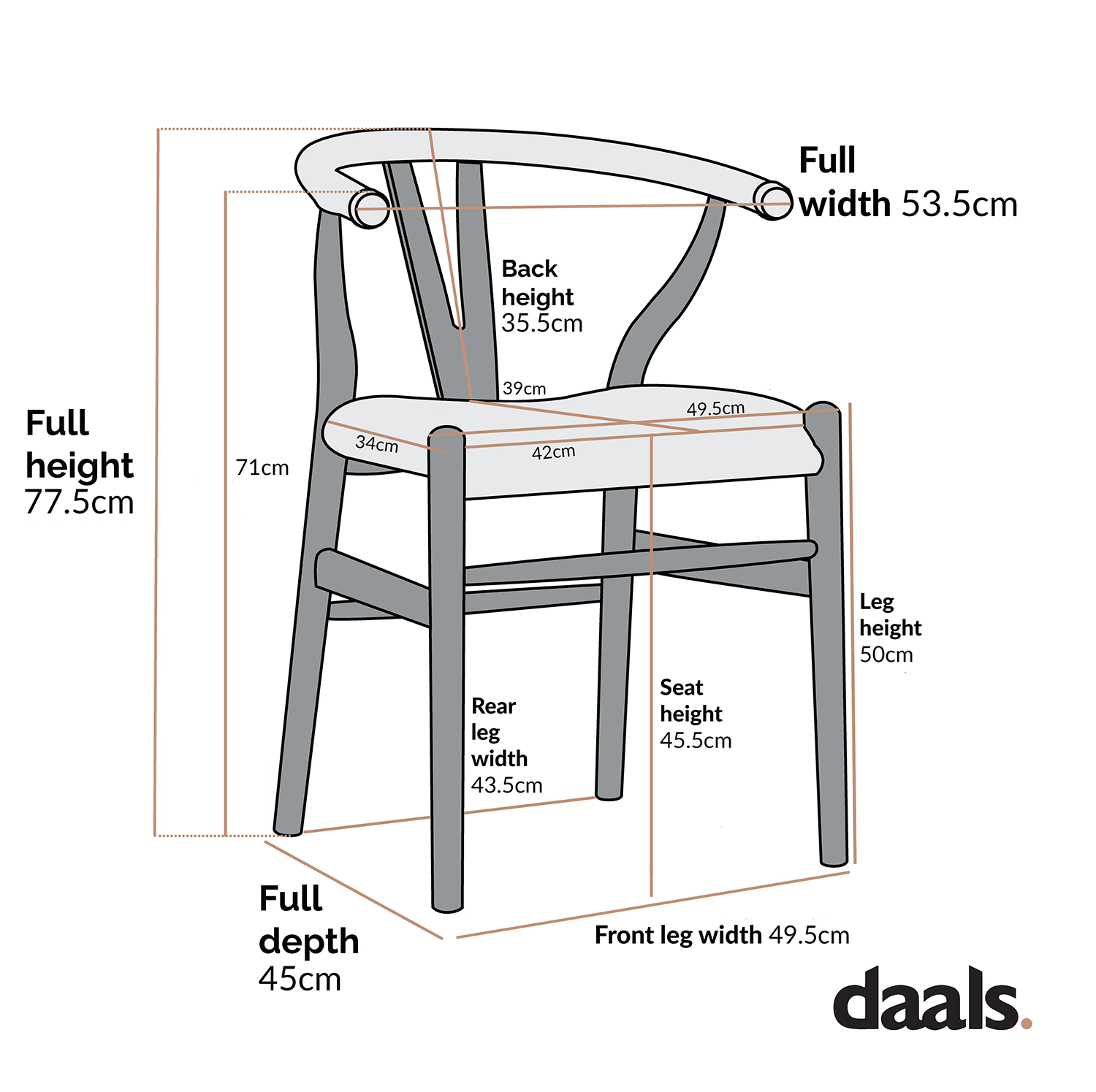 Hansel Upholstered Padded Dining Chair, Beige Fabric and Natural Frame