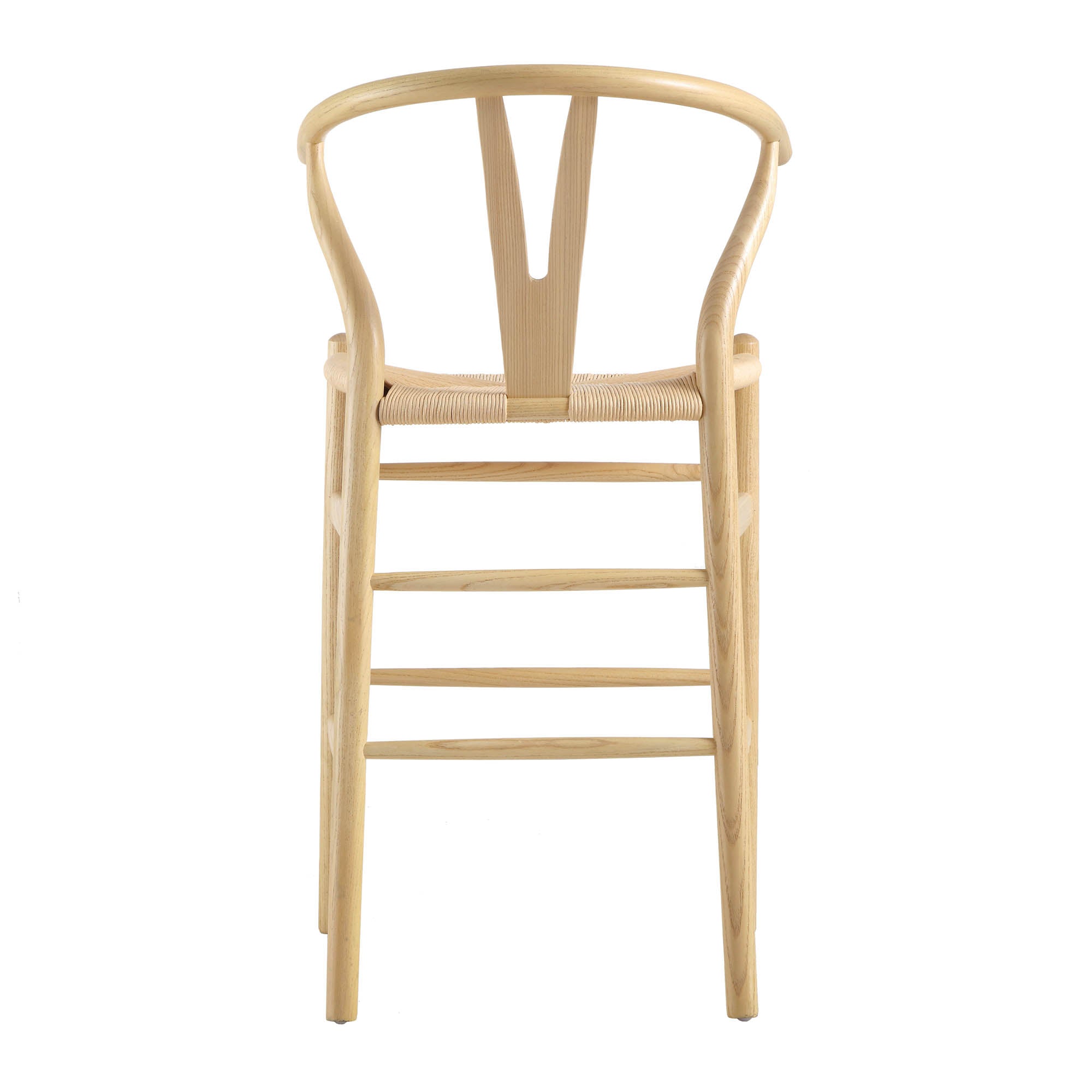 Hansel Wooden Natural Weave Counter Stool, Natural Frame