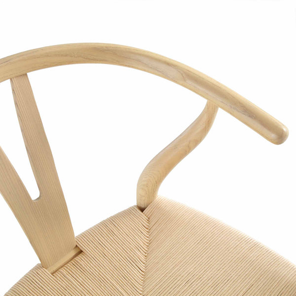 Hansel Wooden Natural Weave Counter Stool, Natural Frame