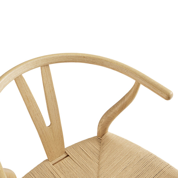 Hansel Wooden Natural Weave Bar Stool, Natural Frame