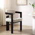 Stanford Curved Oak Frame Upholstered Chair, Champagne Velvet Black Frame