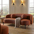 Amboise 3-Seater Curved Sofa with Ball Cushions, Brick Boucle