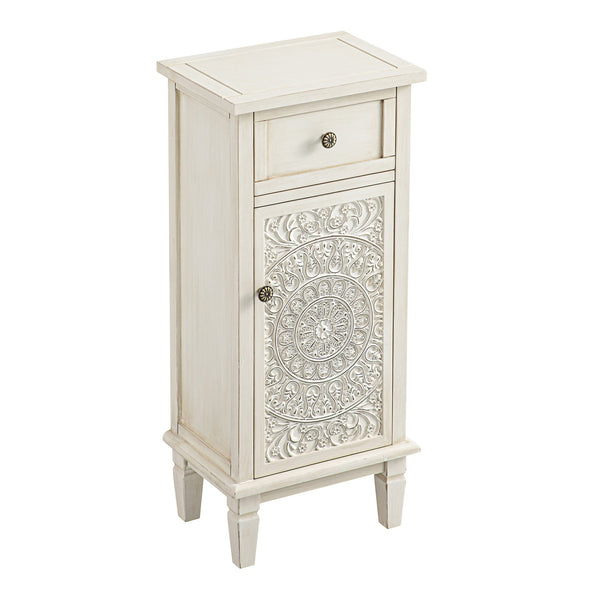 Chantilly Whitewashed Carved Bathroom Cupboard