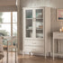 Elstowe Faux Bamboo and Fluted Glass 2-Door Cabinet, Shaded White
