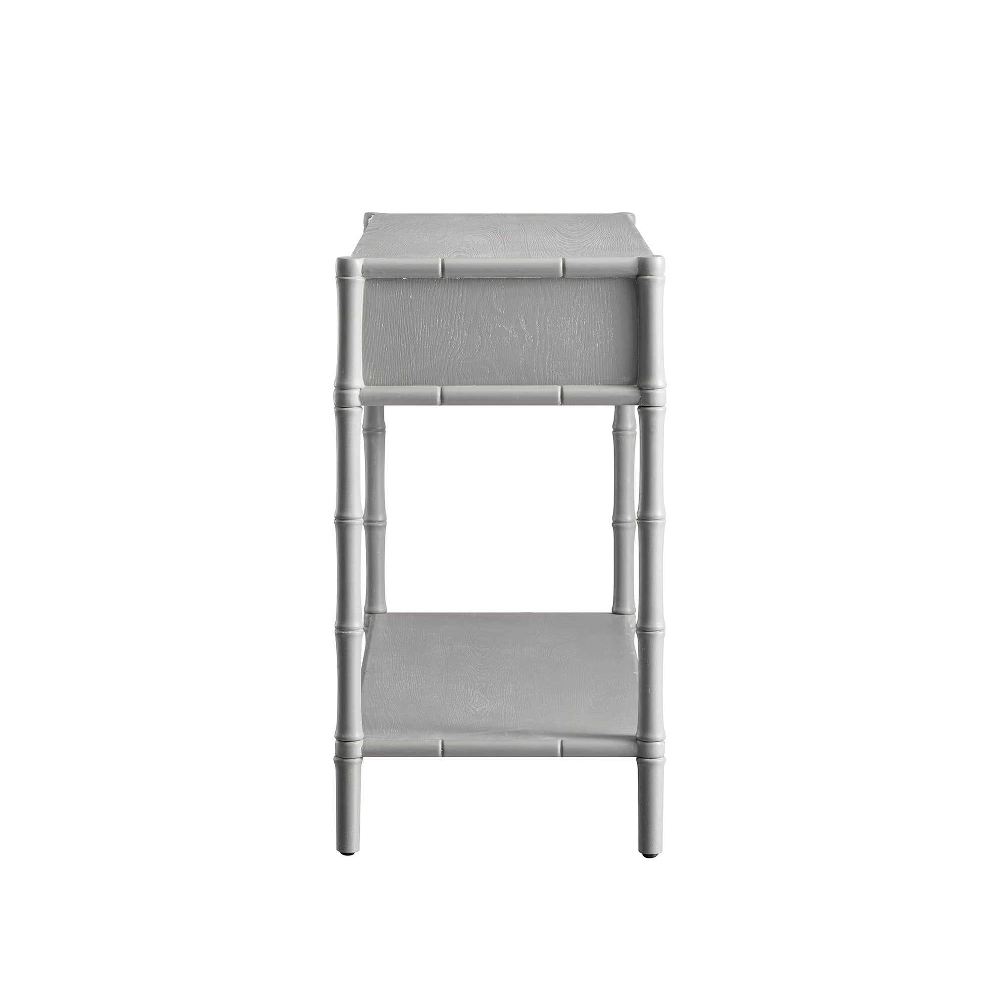 Elstowe Faux Bamboo 2-Drawer Console Table, Warm Grey