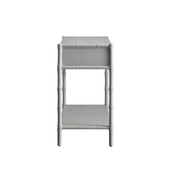 Elstowe Faux Bamboo 2-Drawer Console Table, Warm Grey