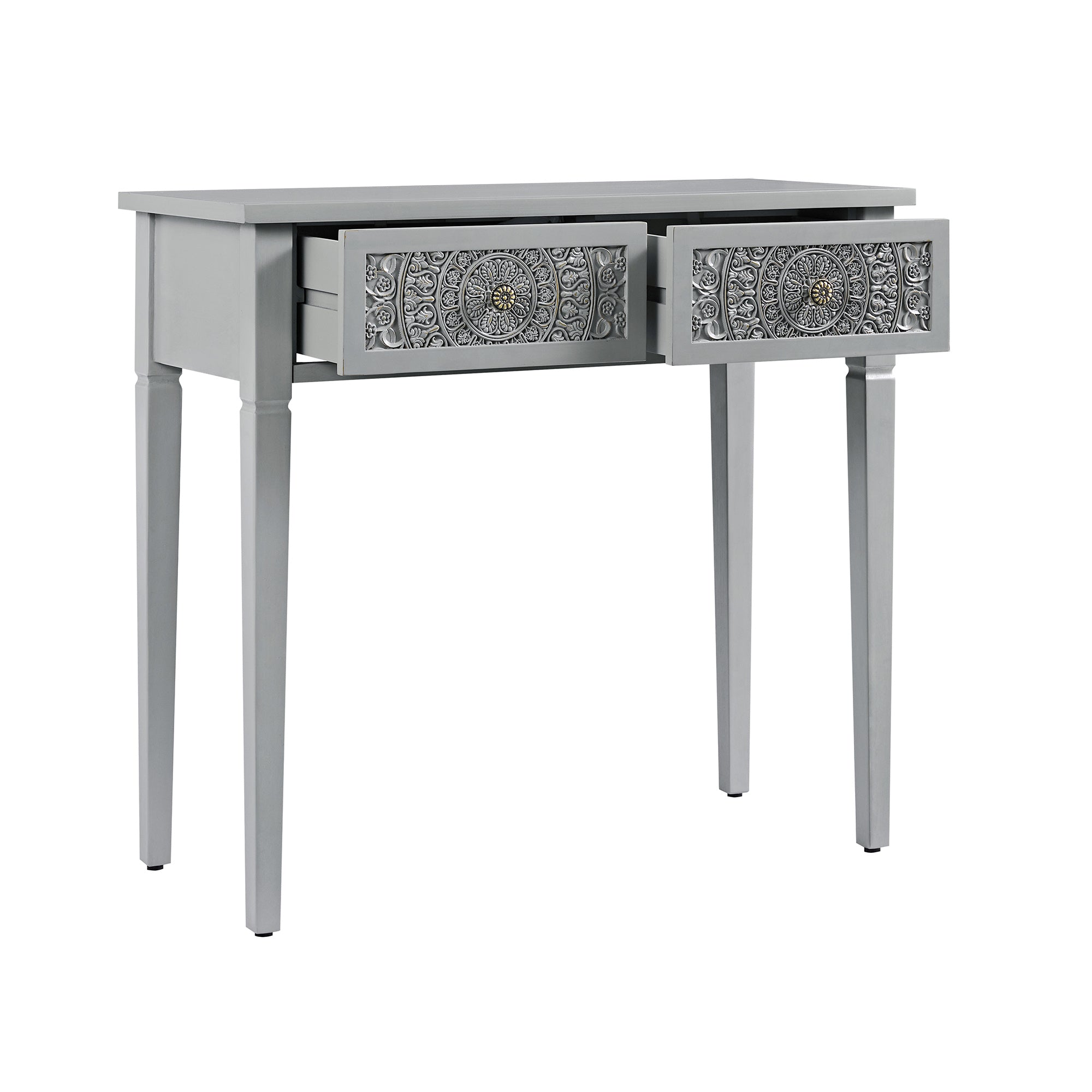 Chantilly Mid Grey Carved Console/ Dressing Table