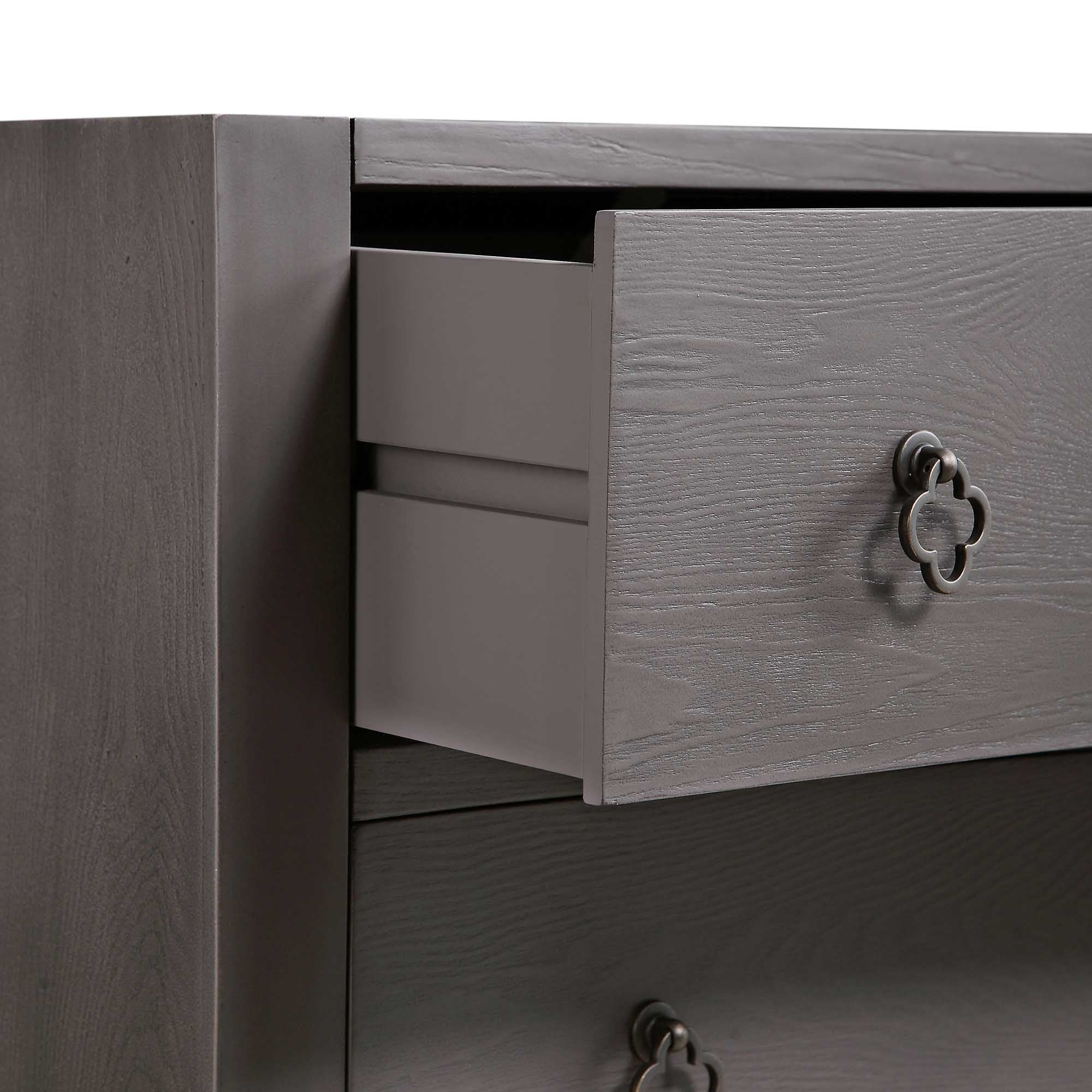 Thalia Concave Chest of Drawers, Silver Oak