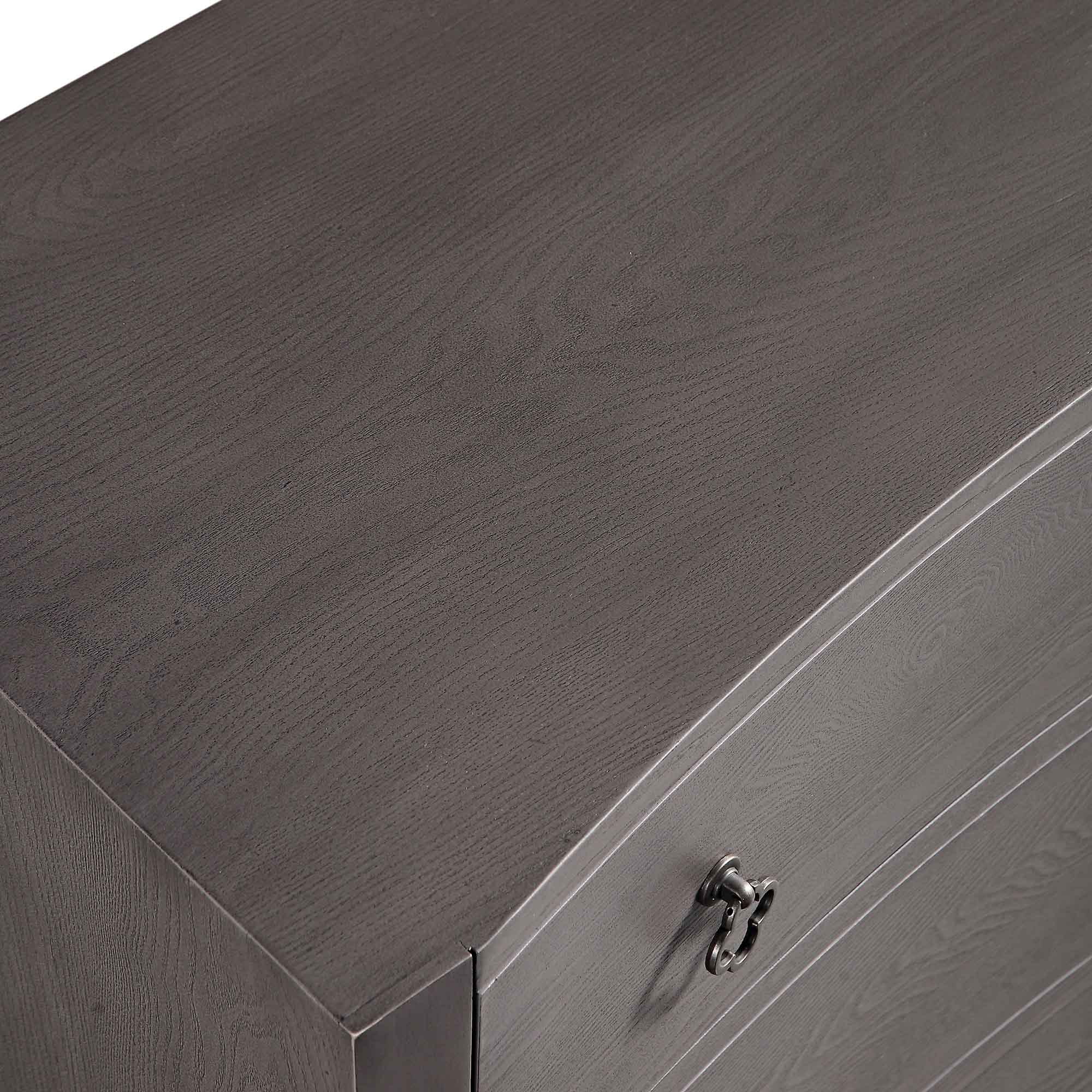 Thalia Concave Chest of Drawers, Silver Oak