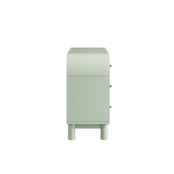 Maude Chest of 6 Drawers, Muted Pistachio Ash with Raffia