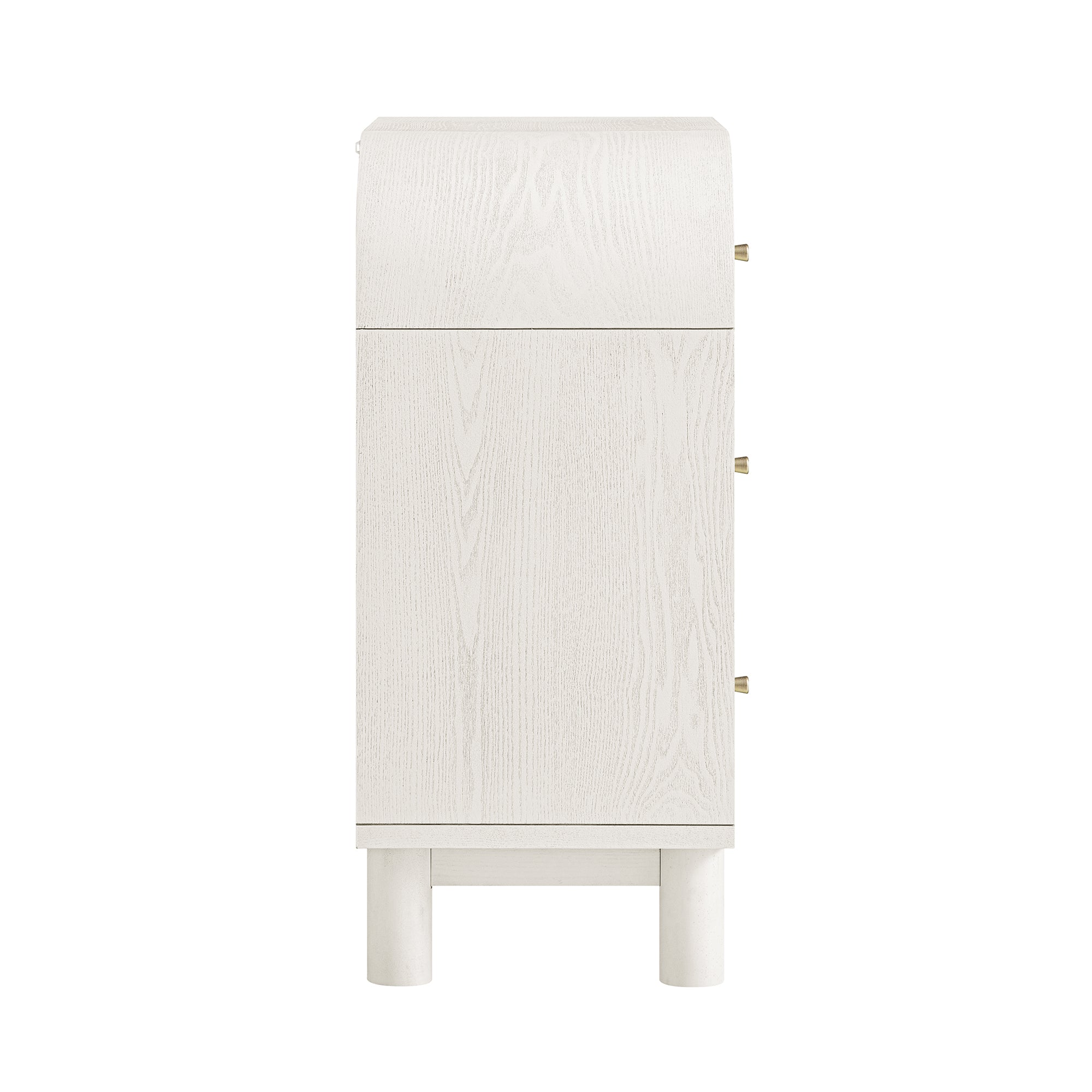 Maude Chest of 3 Drawers, Washed White Ash with Raffia