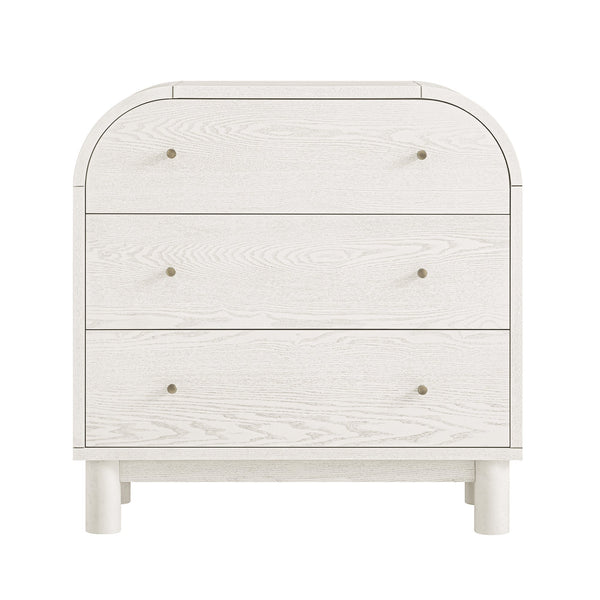 Maude Chest of 3 Drawers, Washed White Ash