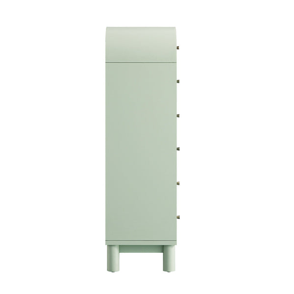 Maude Tall Chest, Muted Pistachio Ash with Raffia