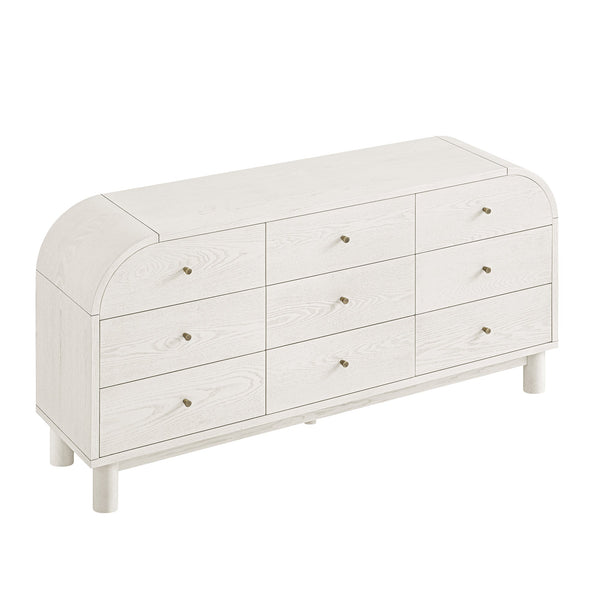 Maude 9 Drawer Chest, Washed White Ash