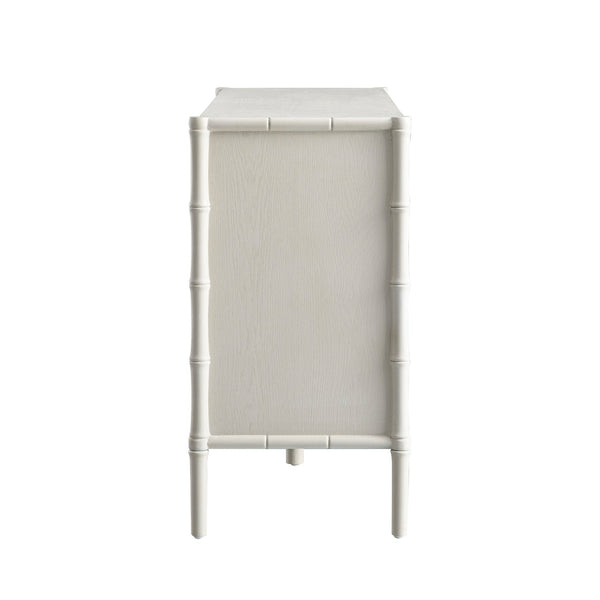 Elstowe Faux Bamboo 6-Drawer Chest, Shaded White