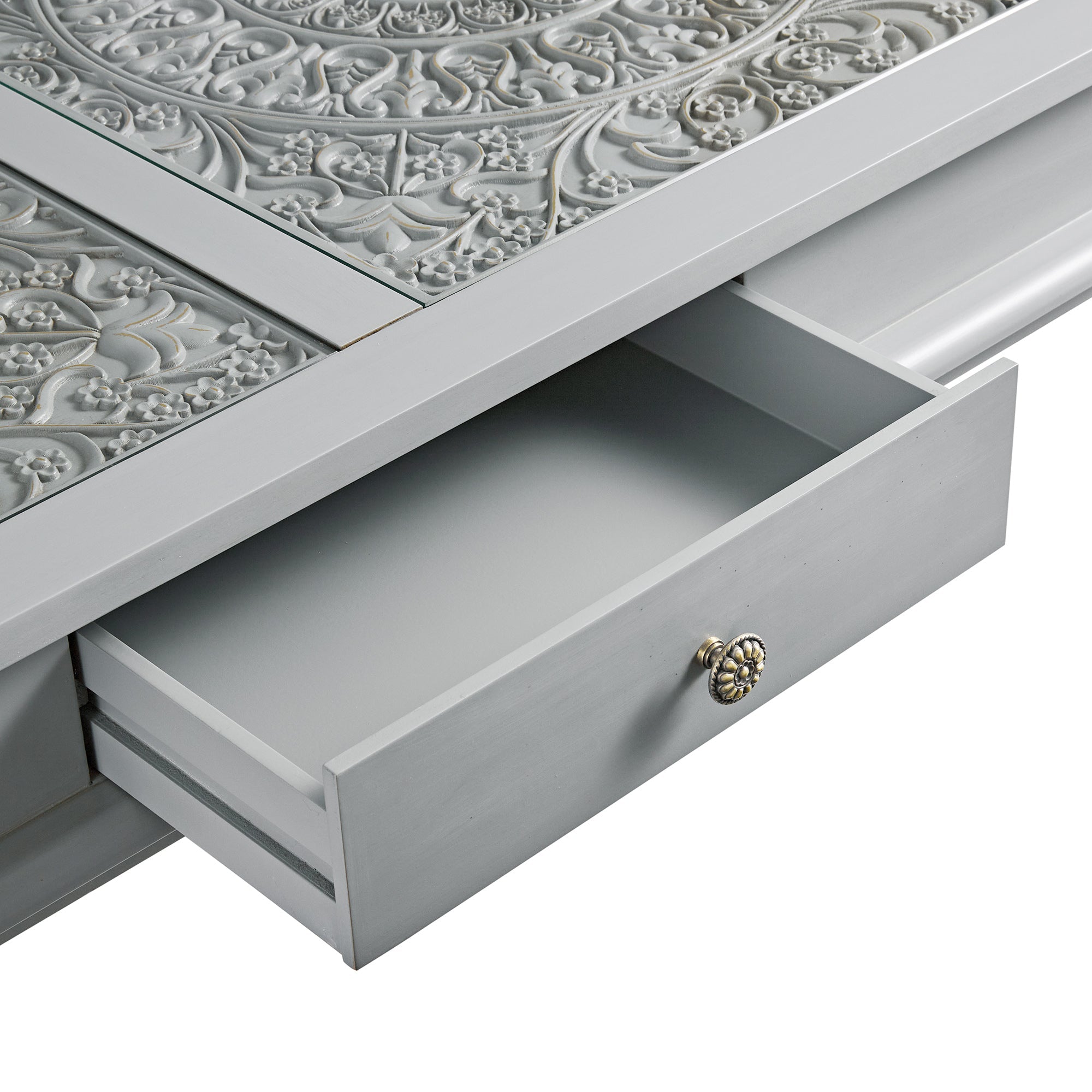 Chantilly Mid Grey Coffee Table with Drawers