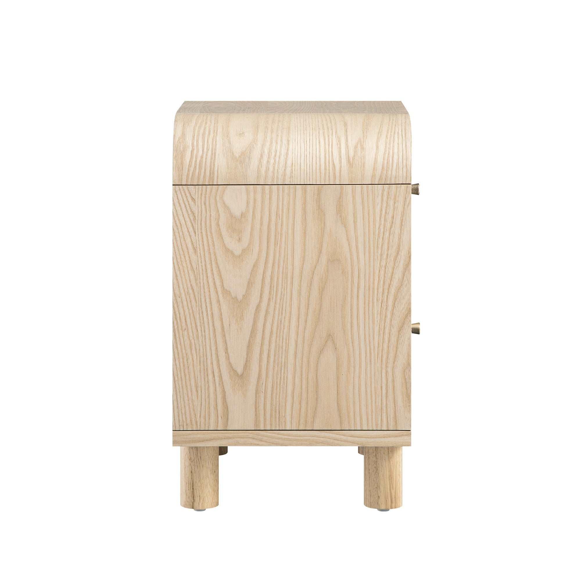 Maude 2 Drawer Bedside Table, Natural Ash with Raffia