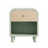 Maude 1 Drawer Bedside Table, Muted Pistachio Ash with Raffia