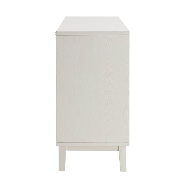 Bianca Chip Carved 3 Door Sideboard, Sand Beige & Ivory