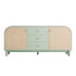 Maude Wide 3-Drawer Sideboard, Muted Pistachio Ash with Raffia