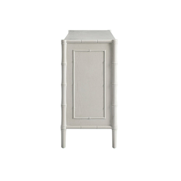 Elstowe Faux Bamboo Large Sideboard, Shaded White