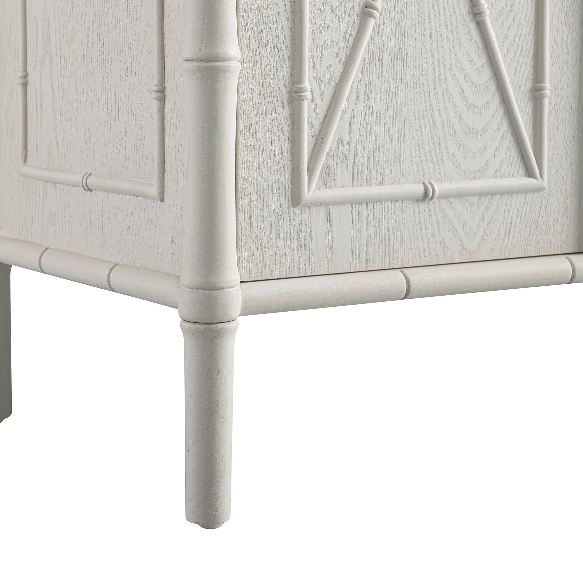 Elstowe Faux Bamboo Large Sideboard, Shaded White