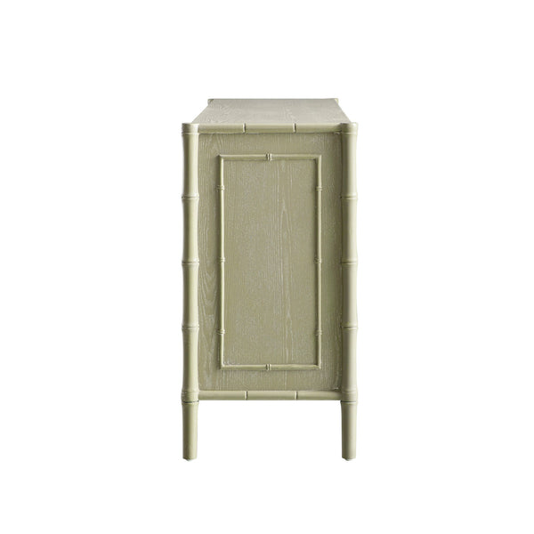 Elstowe Faux Bamboo Large Sideboard, Sage Green