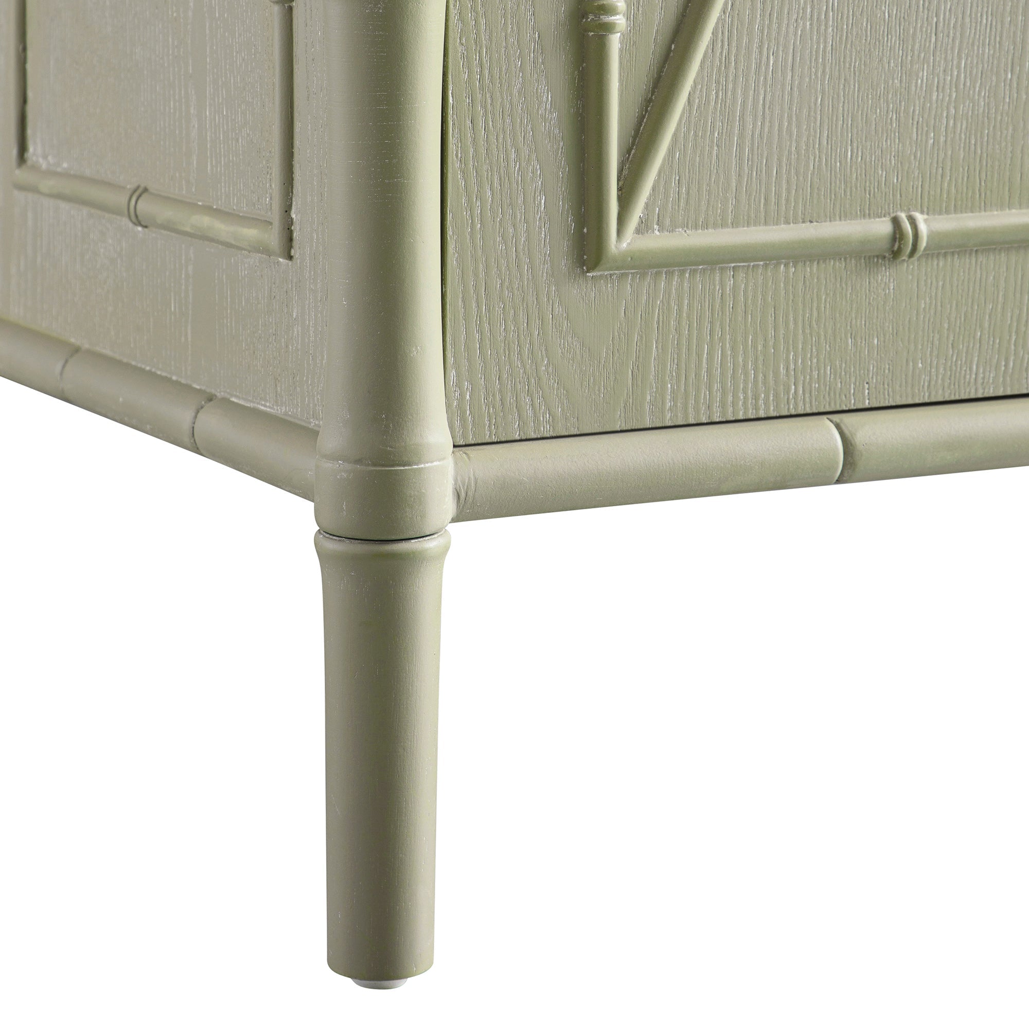 Elstowe Faux Bamboo Large Sideboard, Sage Green
