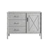 Elstowe Faux Bamboo 1-Door 3-Drawer Sideboard, Warm Grey