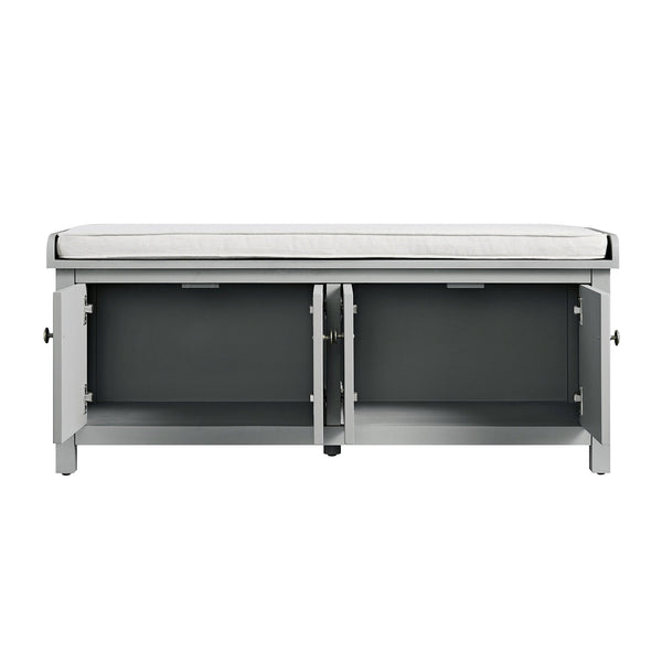 Chantilly Mid Grey Carved Storage Bench