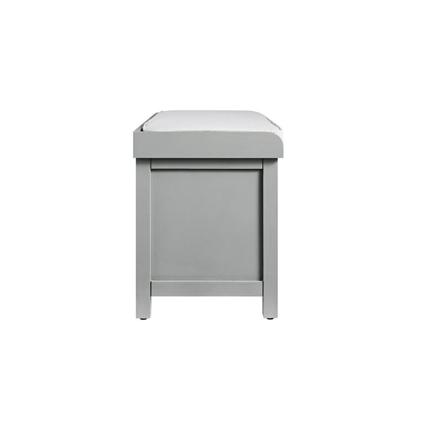 Chantilly Mid Grey Carved Storage Bench