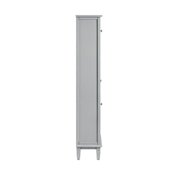 Chantilly Mid Grey Carved Bathroom Tallboy Cabinet