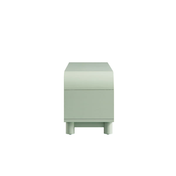 Maude TV Unit, Muted Pistachio Ash with Raffia
