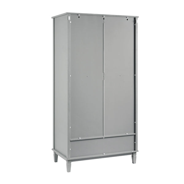 Chantilly Mid Grey Carved Double Wardrobe
