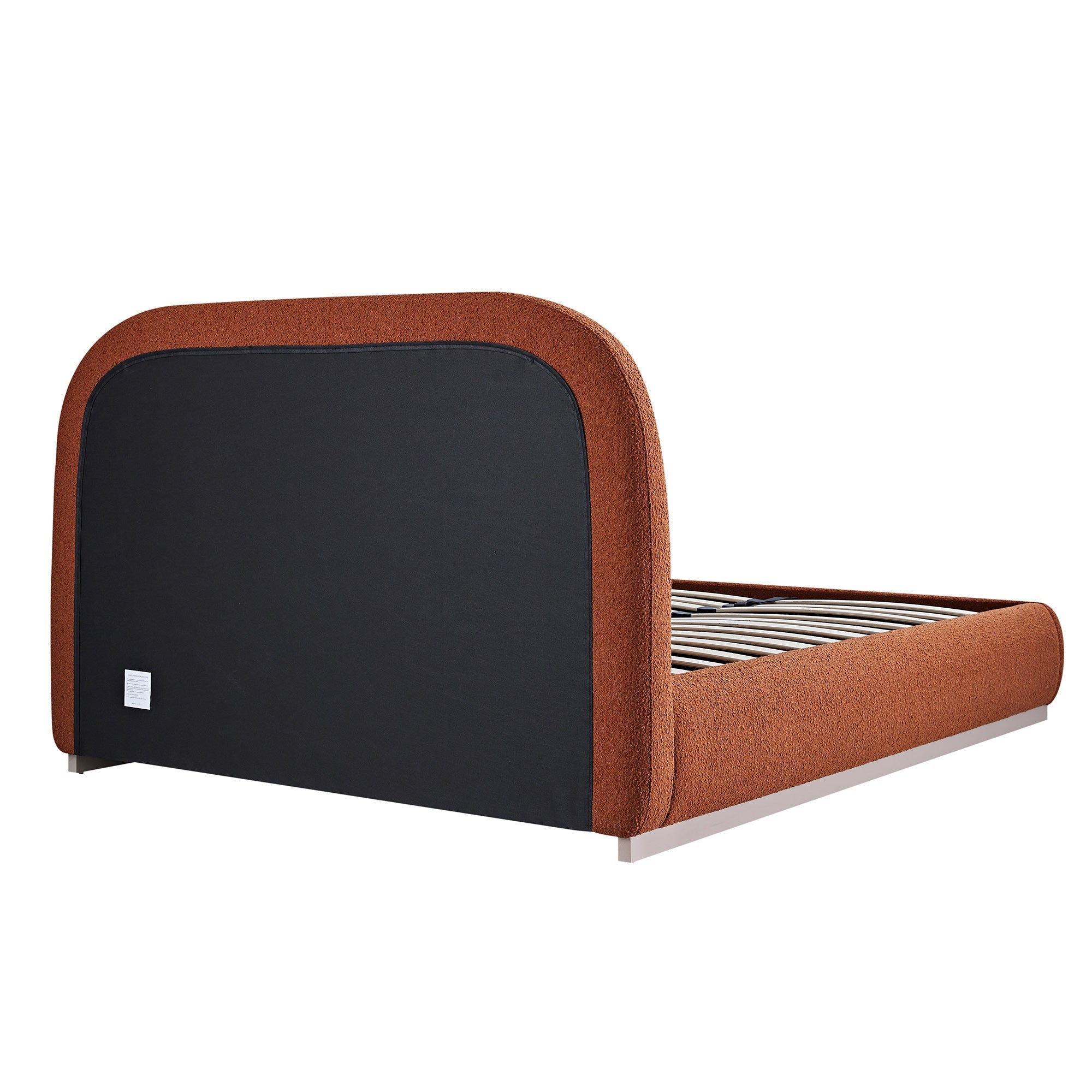 Luella Upholstered Wooden Plinth Base Storage Bed, Rust Boucle