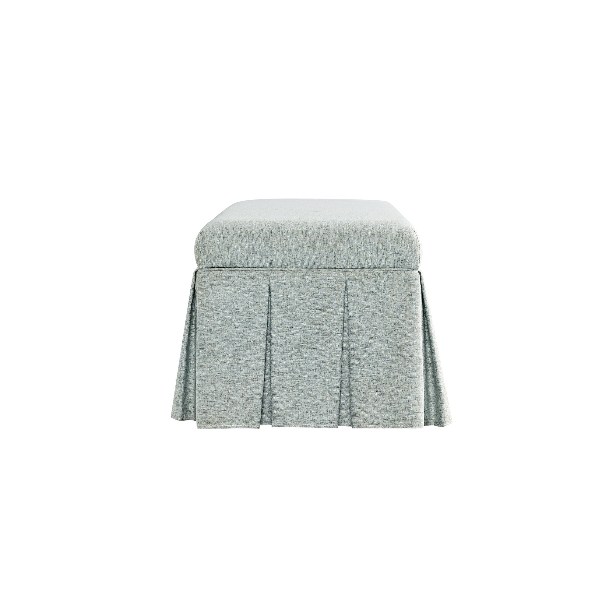 Egerton Box-Pleat Storage Bench, Pale Aqua Brushed Fabric