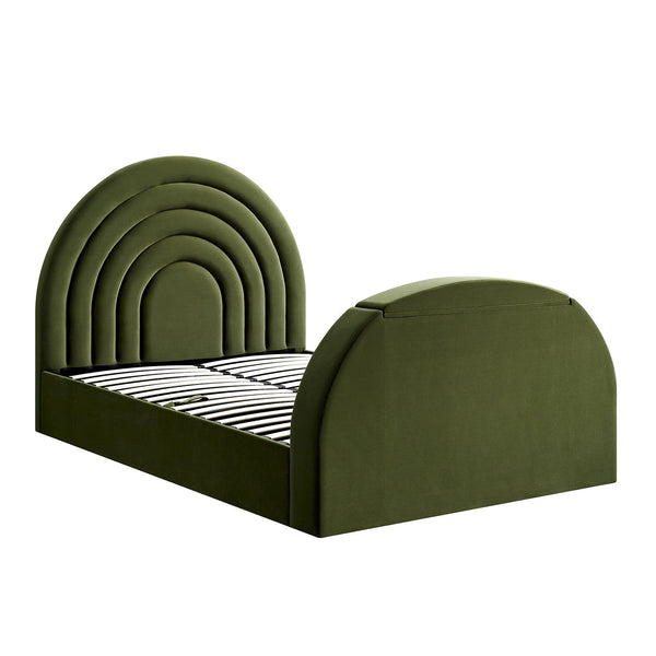 Archer Moss Green Velvet Ottoman TV Bed