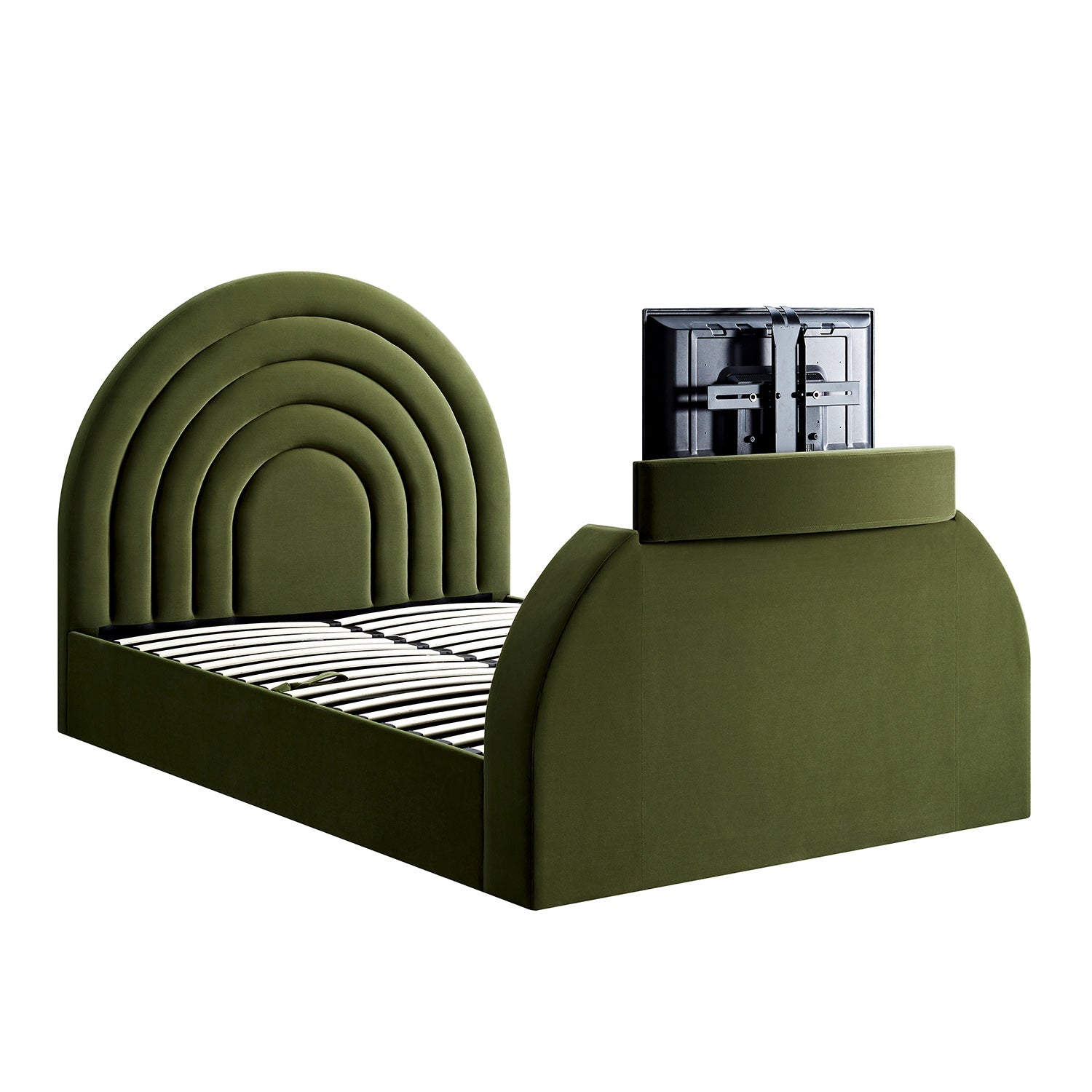 Archer Moss Green Velvet Ottoman TV Bed