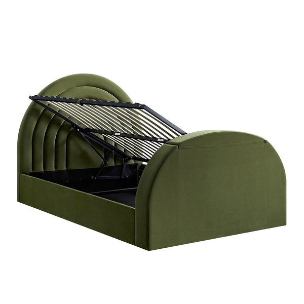 Archer Moss Green Velvet Ottoman TV Bed