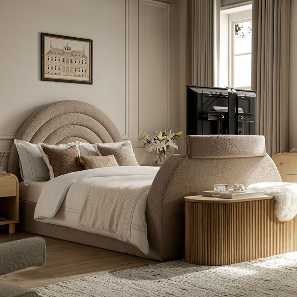 Archer Taupe Boucle Ottoman TV Bed