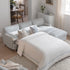 Daphnis Blue Striped Linen Blend Sofa Bed, Grande Chaise Right Hand Facing - daals - staging