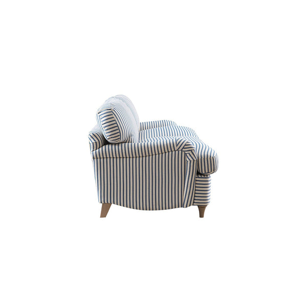 Daphnis Blue Striped Linen Blend Sofa Bed, Large 3-Seater