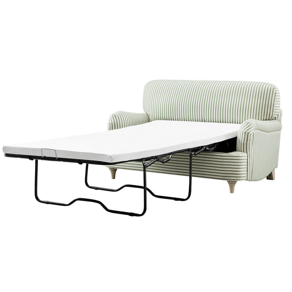 Daphnis Green Striped Linen Blend Fabric Sofa Bed, Loveseat
