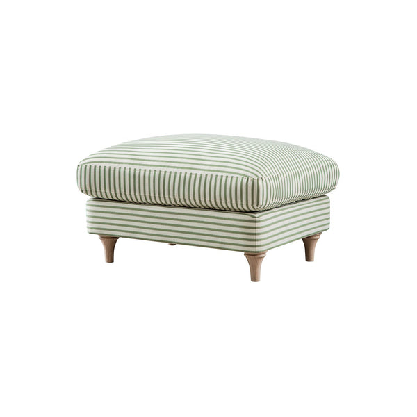 Daphnis Green Striped Linen Blend Footstool - daals - staging