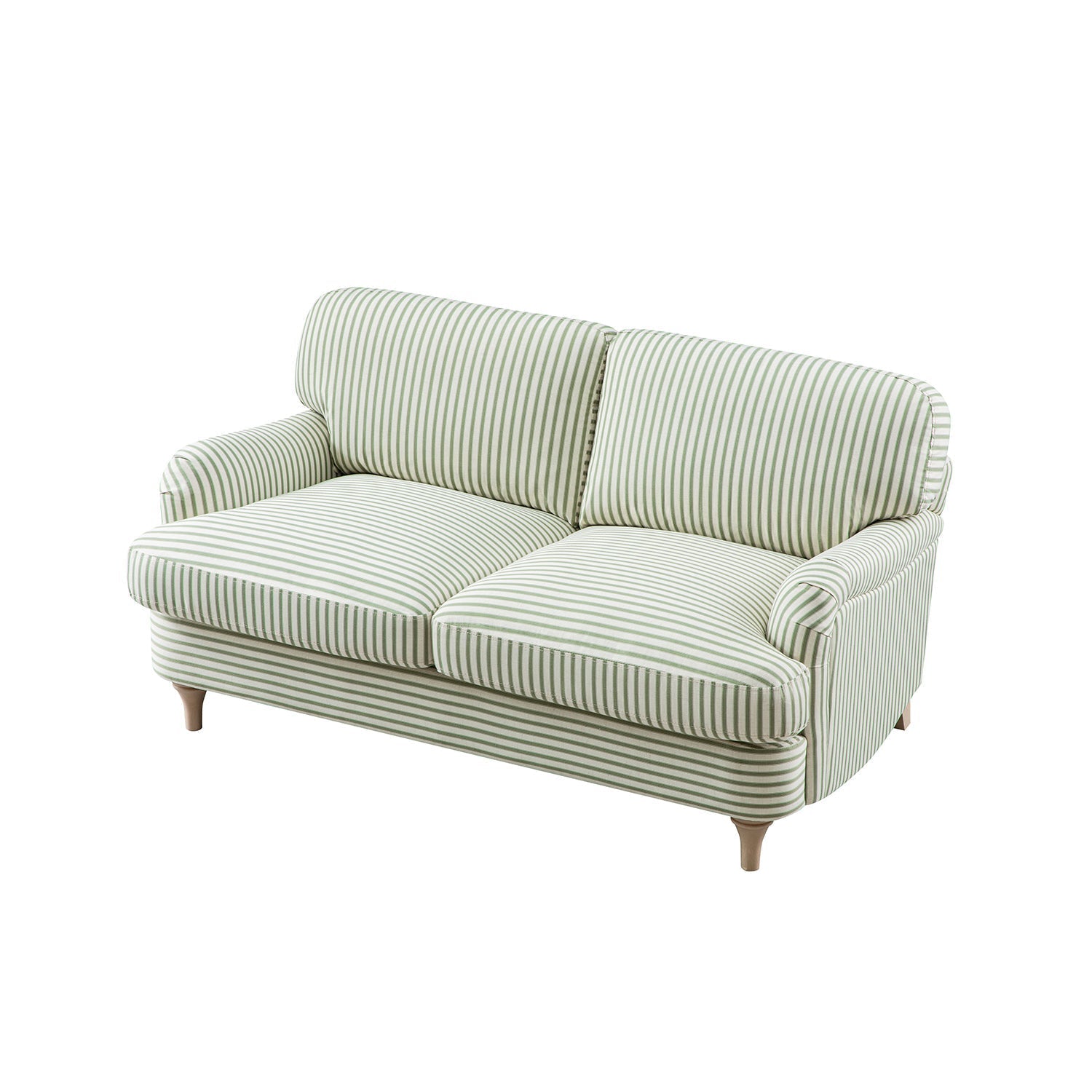 Daphnis Green Striped Linen Blend Sofa, 2-Seater