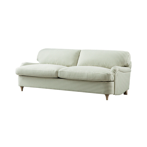 Daphnis Green Striped Linen Blend Sofa Bed, Large 3-Seater