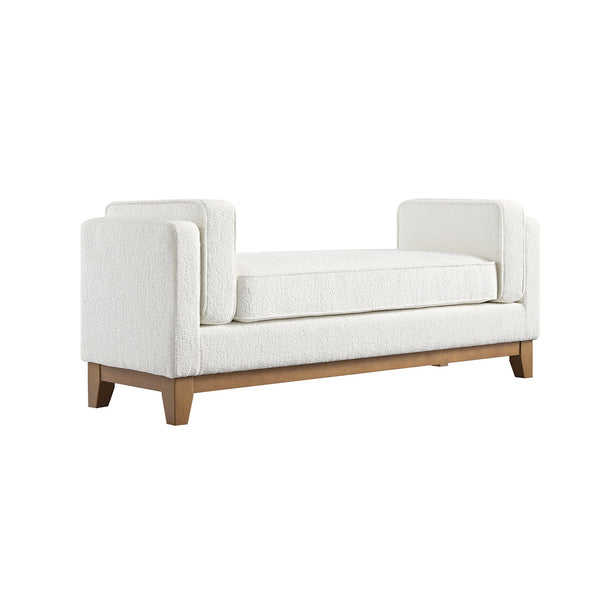 Dipley Beige Boucle Upholstered Bench