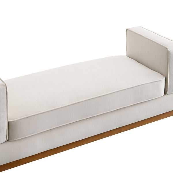 Dipley Champagne Velvet Upholstered Bench