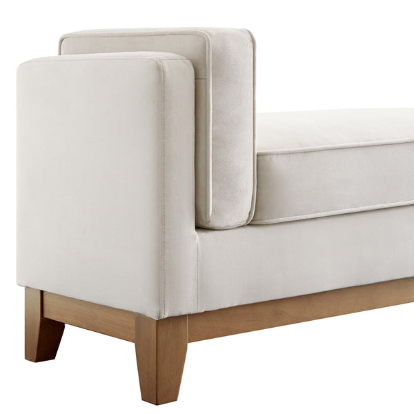 Dipley Champagne Velvet Upholstered Bench